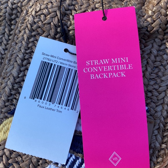Vera BRADLEY STRAW MINI BACKPACK WITH FISH EMBROIDERED - Picture 12 of 13